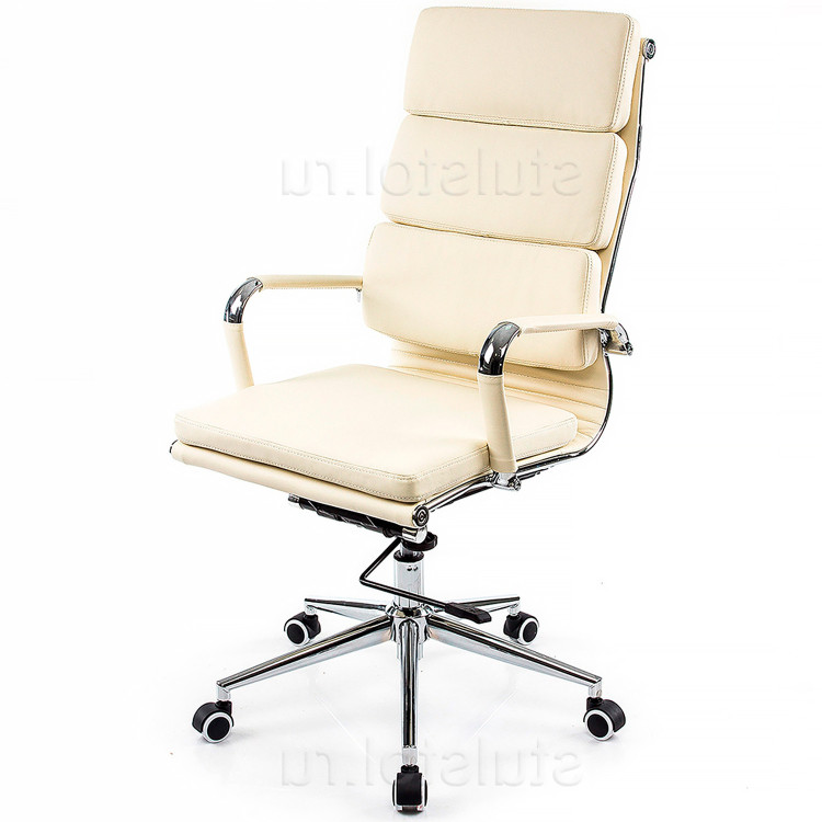 Офисное кресло менеджера SAMORA, обивка экокожа крем