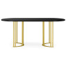 Ламинированные столы Хьюго О 160 х 90 черная шагрень пленка / золотые ноги