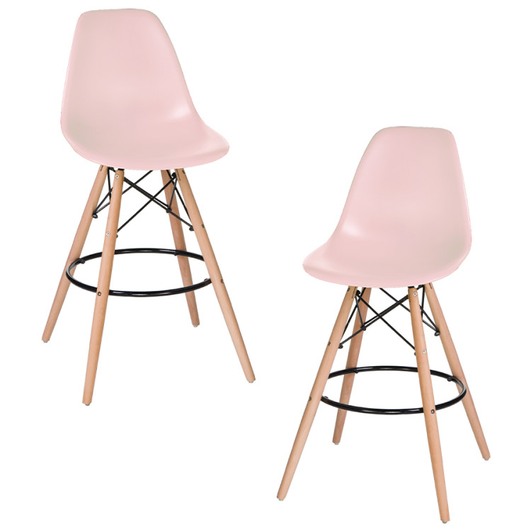 Барные стулья Набор 2 шт Стул барный DOBRIN DSW BAR, ножки светлый бук, цвет сиденья светло-розовый (PK-02)