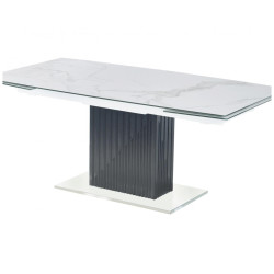 Стол обеденный раскладной Хлое MC22027DT, 180/260x95 см, белый мрамор