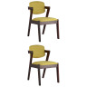Комплекты из двух стульев VIVA мягкое зеленое сиденье, деревянный каркас из массива гевеи