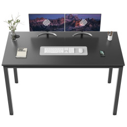 недорогие компьютерные столы. Стол письменный (для компьютера) EUREKA ERK-CD-5501 с шириной 139 см, Black Игровой компьютерный стол