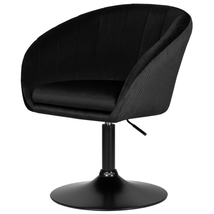 DOBRIN EDISON BLACK дизайнерское кресло с регулировкой по высоте с обивкой тканью велюр, цвет чёрный