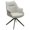 Стул обеденный поворотный OVE 360, обивка ткань бежевый, каркас черный, DISAUR