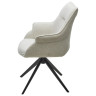 Стул обеденный поворотный OVE 360, обивка ткань бежевый, каркас черный, DISAUR