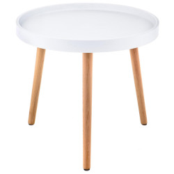 Журнальный стол. Hof 50х45 white / wood Столик журнальный
