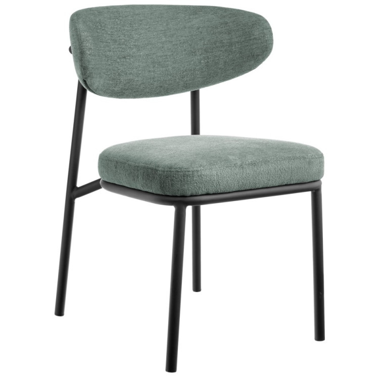 Стулья Стул Lucas 2 шалфей шенилл с чёрными ножками