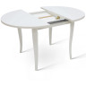 ЮПИТЕР-М раздвижной кухонный стол со стеклом в стиле неоклассика, вставка бабочка