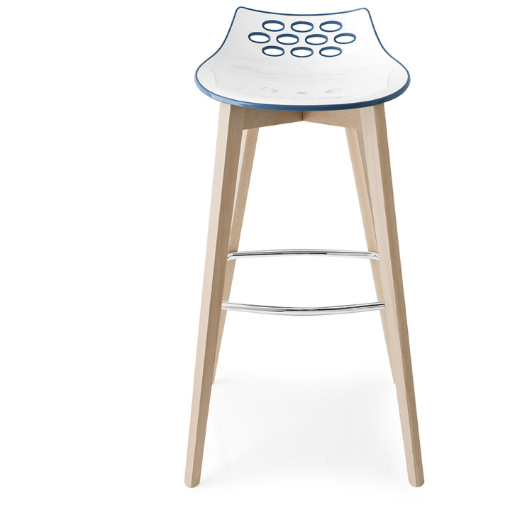 Барные стулья Стул JAM W CB/1487, ash.P19W OAK NATURAL/ P799-P852 WHITE/ TRANSPARENT RED