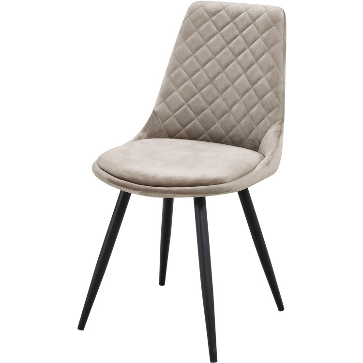 Стул на металлическом каркасе, с обивкой тканью велюр