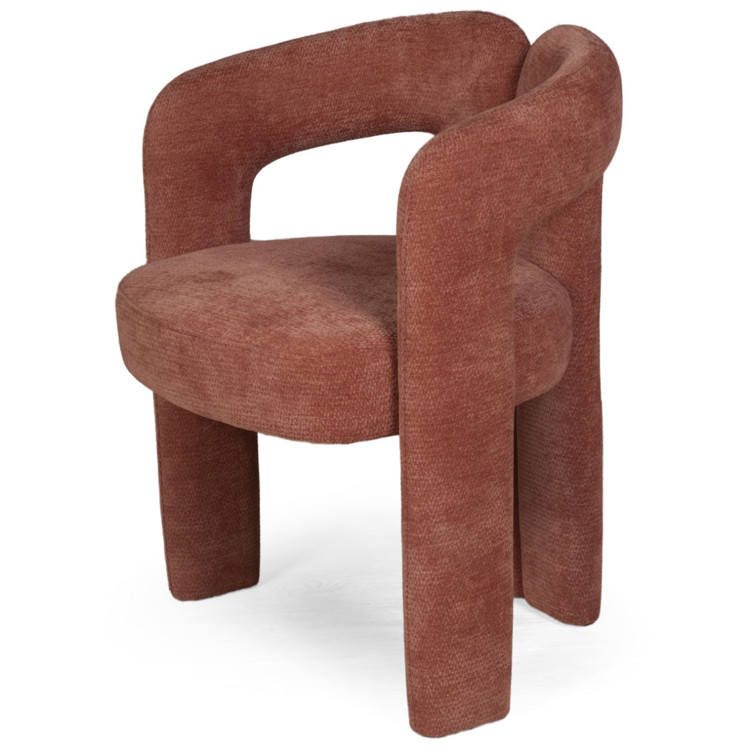 ANGIE полукресло с обивкой тканью шенилл, цвет Reef coral