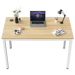 недорогие письменные столы. Стол письменный (для компьютера) EUREKA ERK-D04-EW с шириной 79 см, Embossed Wood Стол письменный