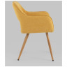 Комплекты из двух стульев Кромвель II желтый, широкая эргономичная спинка, удобные подлокотники, обивка плотная ткань, мет