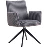Стул-кресло DC24023B Стул мягкий поворотный 360*с подлокот, СЕРЫЙ, каркас металл черный КВАДРАТ