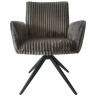 Стул-кресло DC24023B Стул мягкий поворотный 360*с подлокот, СЕРЫЙ, каркас металл черный КВАДРАТ