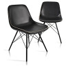 Стулья DC290 Стул мягкий, ЧЕРНЫЙ экокожа, каркас металл черный
