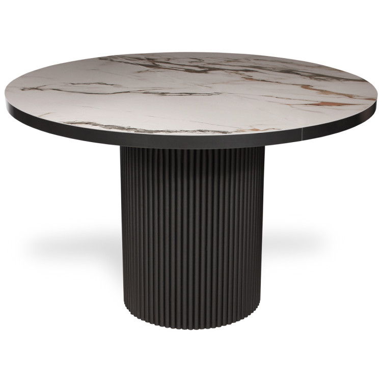 ORLANDO круглый стол с керамической столешницей, цвет керамика GOLD / черный 