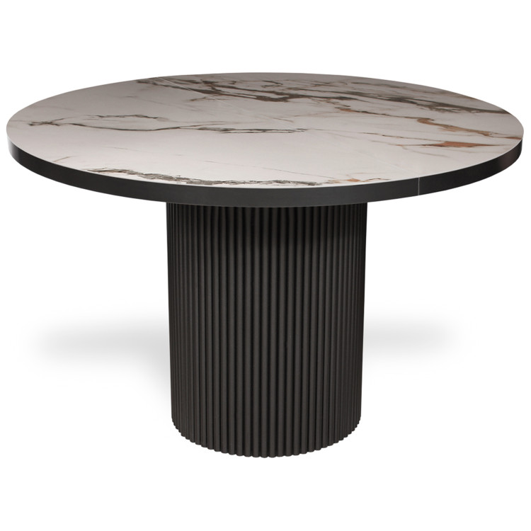 ORLANDO круглый стол с керамической столешницей, цвет керамика GOLD / черный 