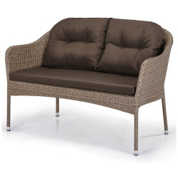 Плетеный диван S54B-W56 Light brown Садовый диван