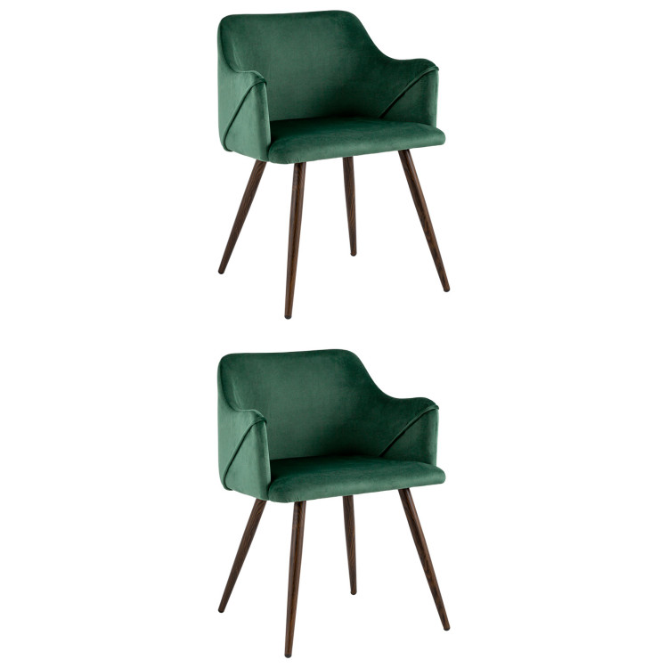 Комплекты из двух стульев Монарх зеленый, широкая эргономичная спинка, удобные подлокотники, обивка плотная ткань, стальны