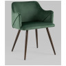 Комплекты из двух стульев Монарх зеленый, широкая эргономичная спинка, удобные подлокотники, обивка плотная ткань, стальны