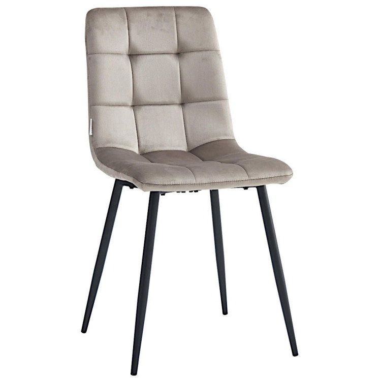 Стулья DC209 Стул мягкий, МОККО#G62-13 велюр, каркас металл черный КРУГЛЫЙ