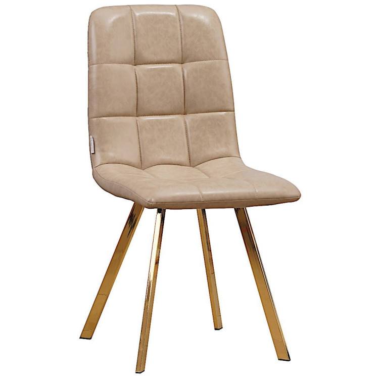 Стулья C919/DC809 Стул мягкий, ЛАТТЕ#19-16 экокожа, каркас металл золото КВАДРАТ