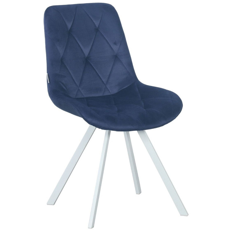 Стулья DC68 Стул мягкий поворотный, ЧЕРНОЕ МОРЕ#G62-71 велюр, каркас металл белый