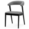 ТОКИО 2 стул на деревянном каркасе с обивкой тканью серого цвета (ткань 234) / черное дерево