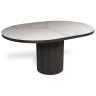 ORLANDO круглый стол с керамической столешницей, цвет белый мрамор / черный 