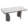 ОЛЬХОН 180 стол обеденный с керамической столешницей, цвет БЕЛЫЙ МРАМОР матовый  / черный каркас