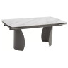 ОЛЬХОН 180 стол обеденный с керамической столешницей, цвет БЕЛЫЙ МРАМОР матовый  / черный каркас