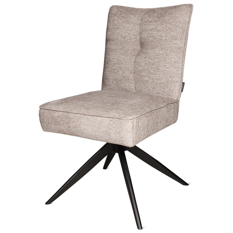 FLORENTIN поворотный стул с возвратом, обивк тканью, цвет капучино / черный каркас