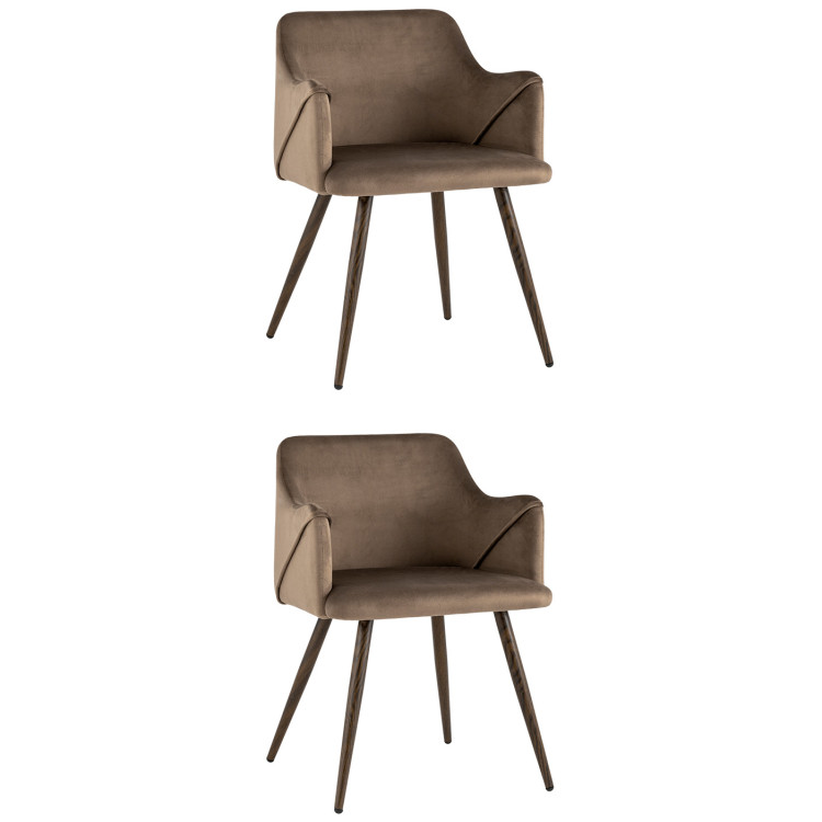 Комплекты из двух стульев Монарх коричневый, широкая эргономичная спинка, удобные подлокотники, обивка плотная ткань, стал