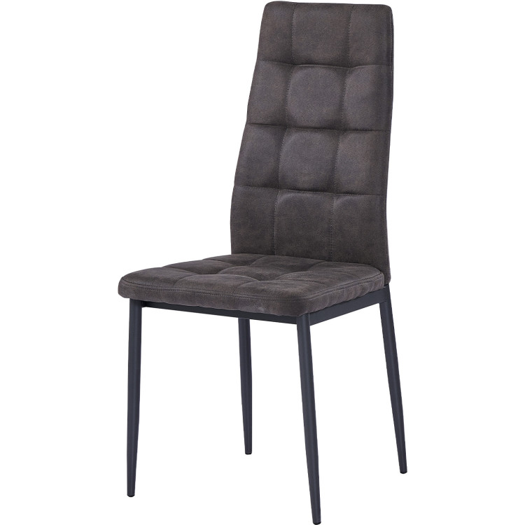 DC611 стул на металлическом каркасе с обивкой искусственным нубуком, цвет тепло-серый / каркас антрацит