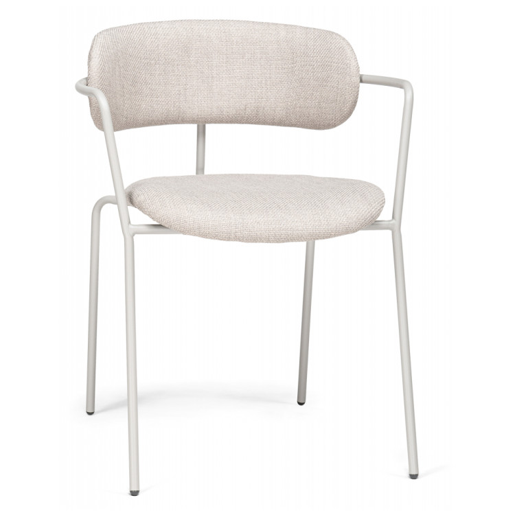 Стулья на металлокаркасе Маки бежевый / серый матовый Стулья на металлокаркасе Маки бежевый / серый матовый