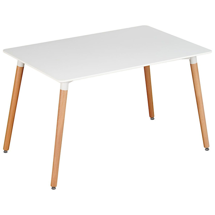 Ламинированные столы SQT-8 Стол обеденный БЕЛЫЙ 120*70 см, столешница МДФ, основание бук