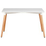 Ламинированные столы SQT-8 Стол обеденный БЕЛЫЙ 120*70 см, столешница МДФ, основание бук