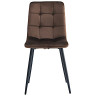 Стулья DC209 Стул мягкий, ГОРЬКИЙ ШОКОЛАД#G62-10 велюр, каркас металл черный КРУГЛЫЙ