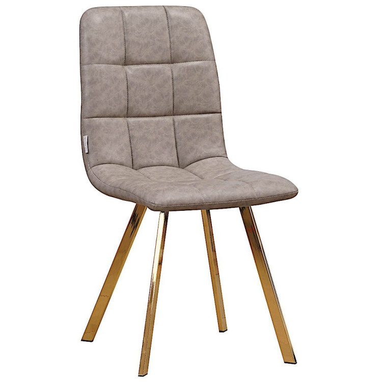 Стулья C919/DC809 Стул мягкий, КЭМЕЛ#18-27 экокожа, каркас металл золото КВАДРАТ