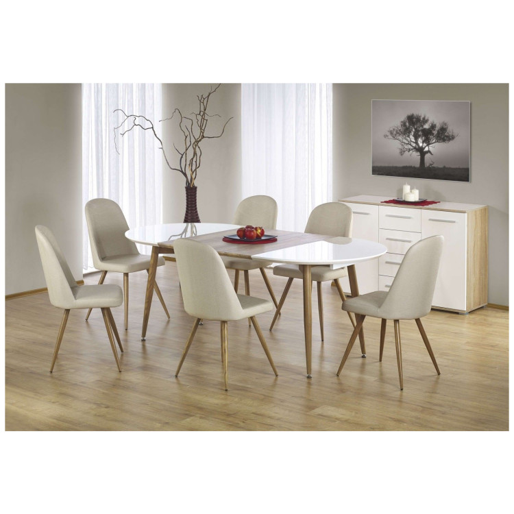 Обеденные столы Стол обеденный Halmar EDWARD, раскладной (белый/дуб медовый)