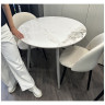 Керамические столы Стол МИЛТОН D89 PANDORA LIGHT  122 BG, керамика / Черный каркас М-City