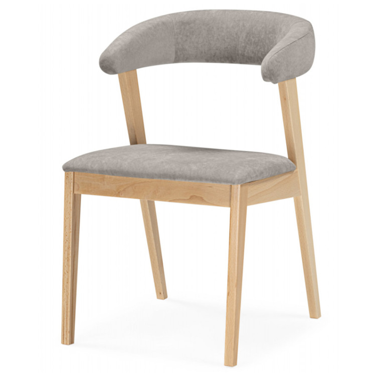 ТОКИО 2 стул на деревянном каркасе с обивкой тканью серого цвета (ткань 231) / черное дерево