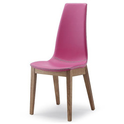 СТУЛ  SELLY, ASH WALNUT 167/ SOFT PIENO FIORE 275 FUSSIA с черн.строчкой