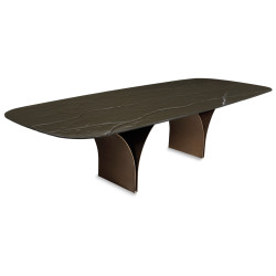 VINCENZO Hot-melt glass 12 мм в золоте / бронза   стеклянный обеденный стол