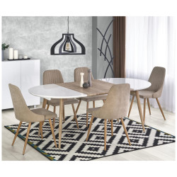 Стол обеденный Halmar EDWARD раскладной (белый/дуб сан ремо)