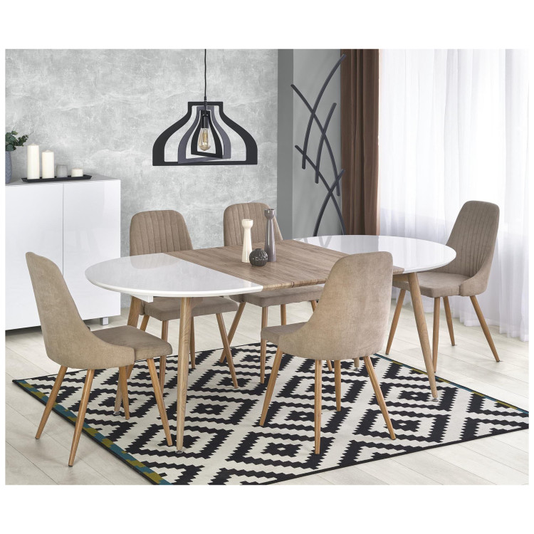 Обеденные столы Стол обеденный Halmar EDWARD раскладной (белый/дуб сан ремо)