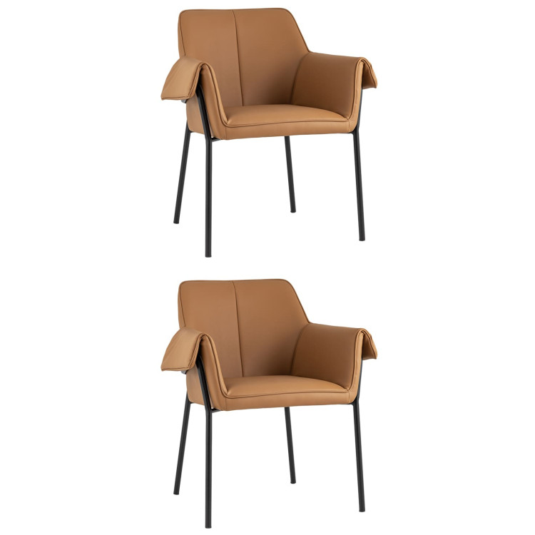 Комплекты из двух стульев Бесс экокожа коричневый ножки металл черные