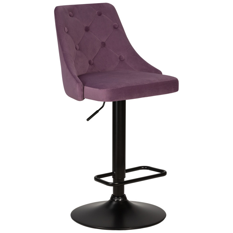 Полубарные стулья Стул барный DOBRIN JOSEPH BLACK, пудрово-сиреневый велюр (MJ9-52)