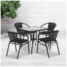 Садовые обеденные группы Комплект мебели Асоль LRC03/LRT04-70x70 Black (4+1)